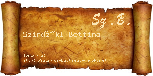 Sziráki Bettina névjegykártya