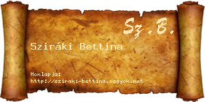 Sziráki Bettina névjegykártya