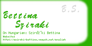 bettina sziraki business card